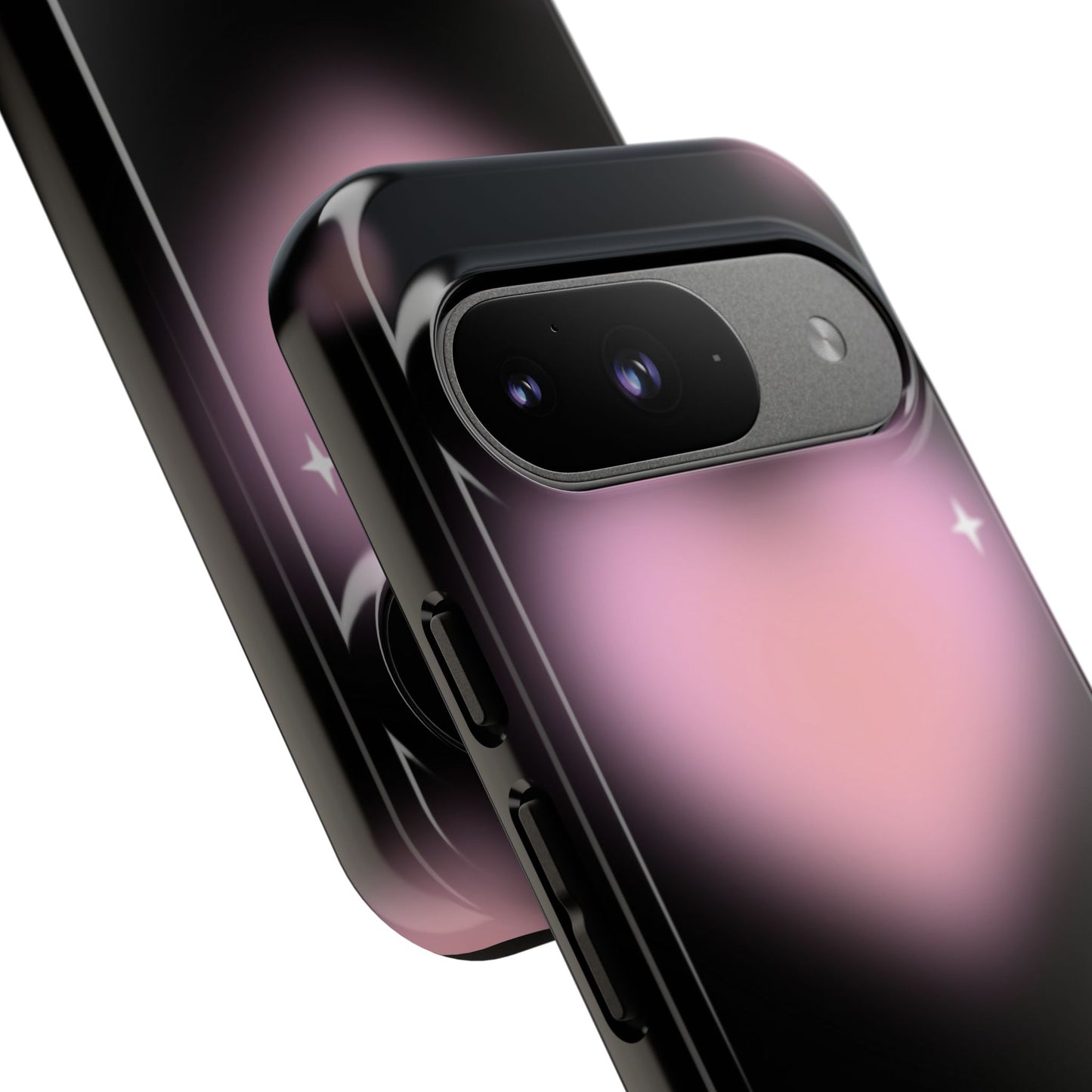 Black and Pink Blurry Heart Phone Case