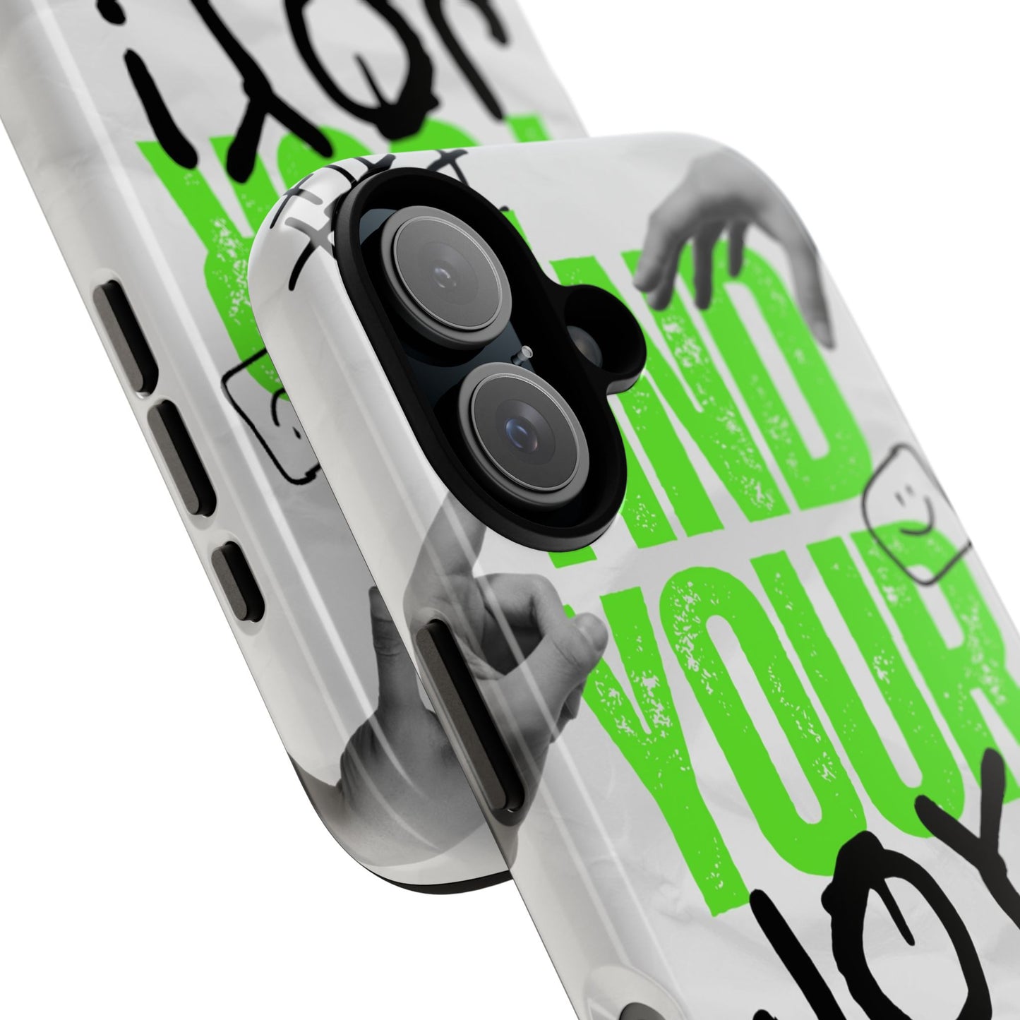 White Green Grunge Find Your Joy Phone Case
