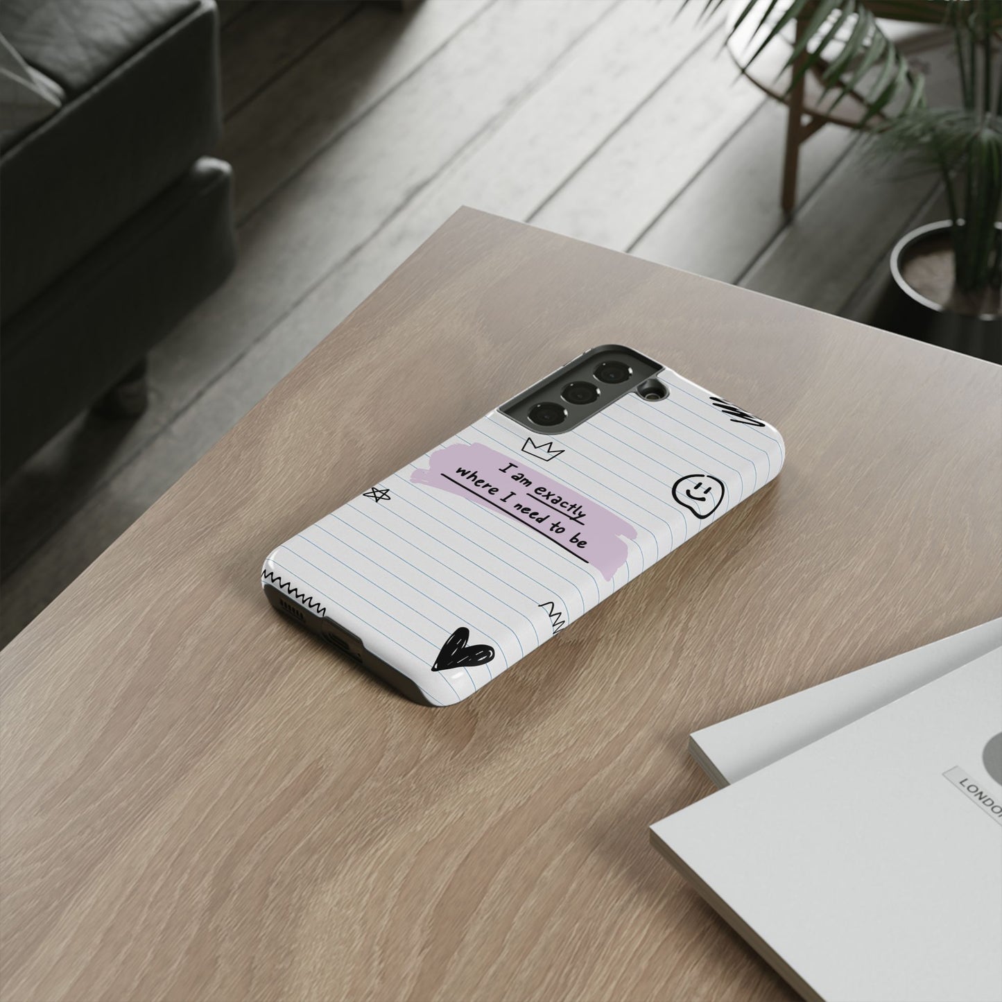 Self Affirmation Doodle Paper Phone Case
