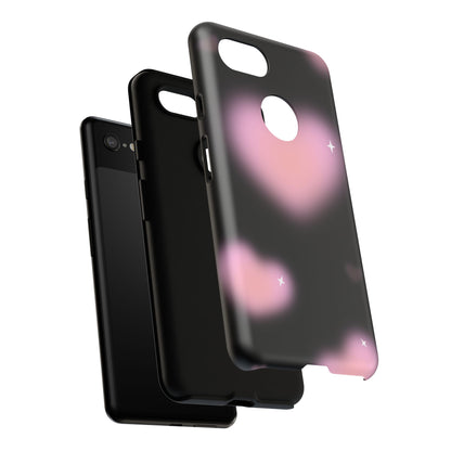 Black and Pink Blurry Heart Phone Case