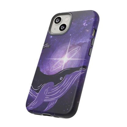 Purple Whale in Outer Space Phone Case
