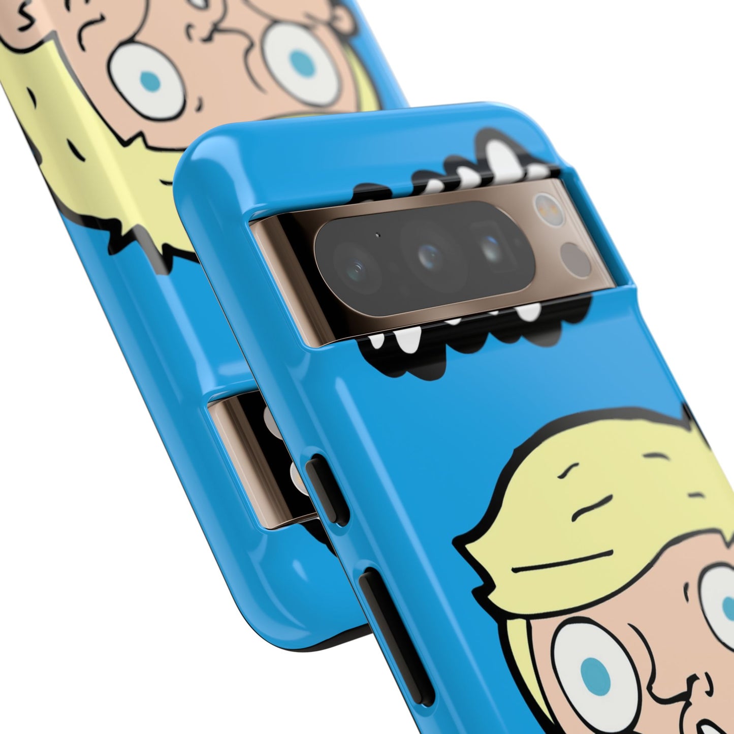 Blue Illustrated Shocked Man Phone Case