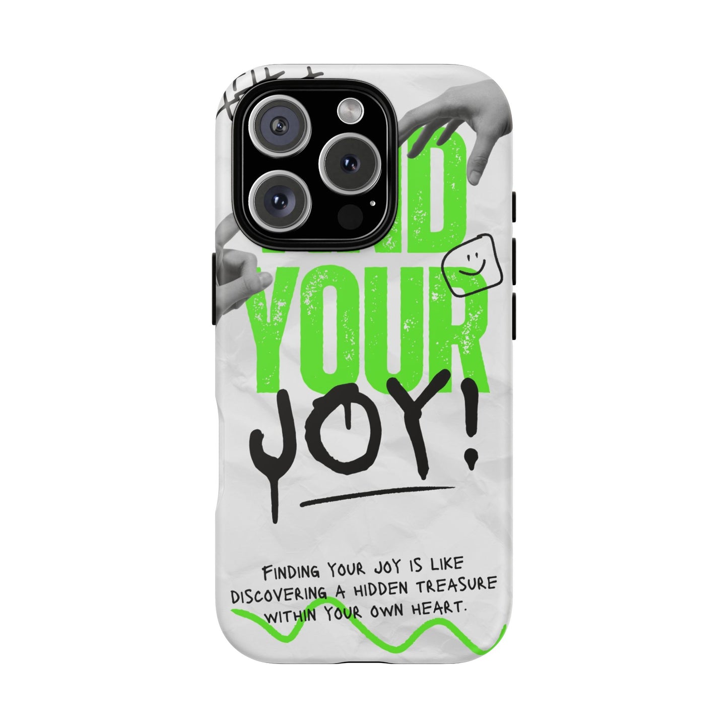White Green Grunge Find Your Joy Phone Case
