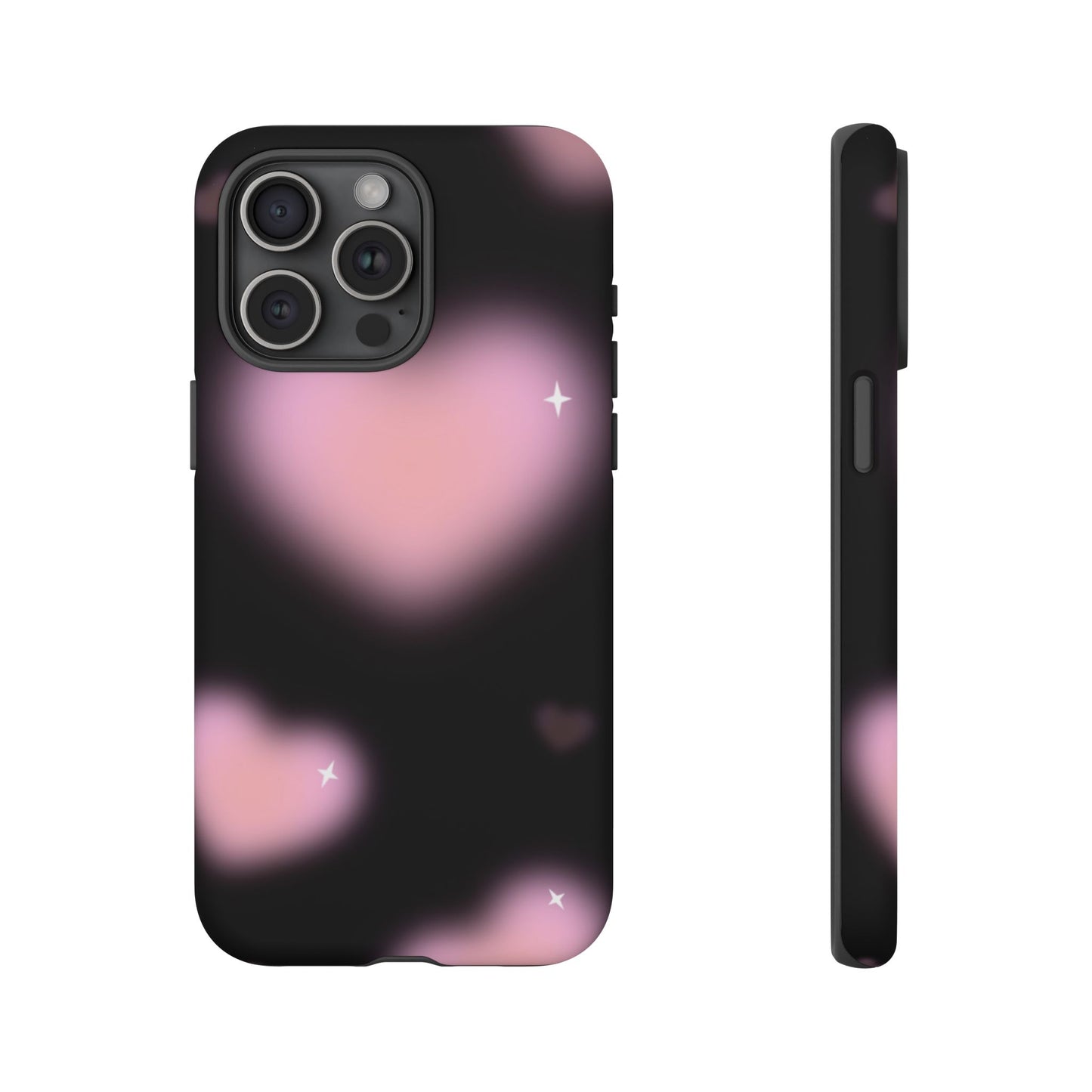 Black and Pink Blurry Heart Phone Case
