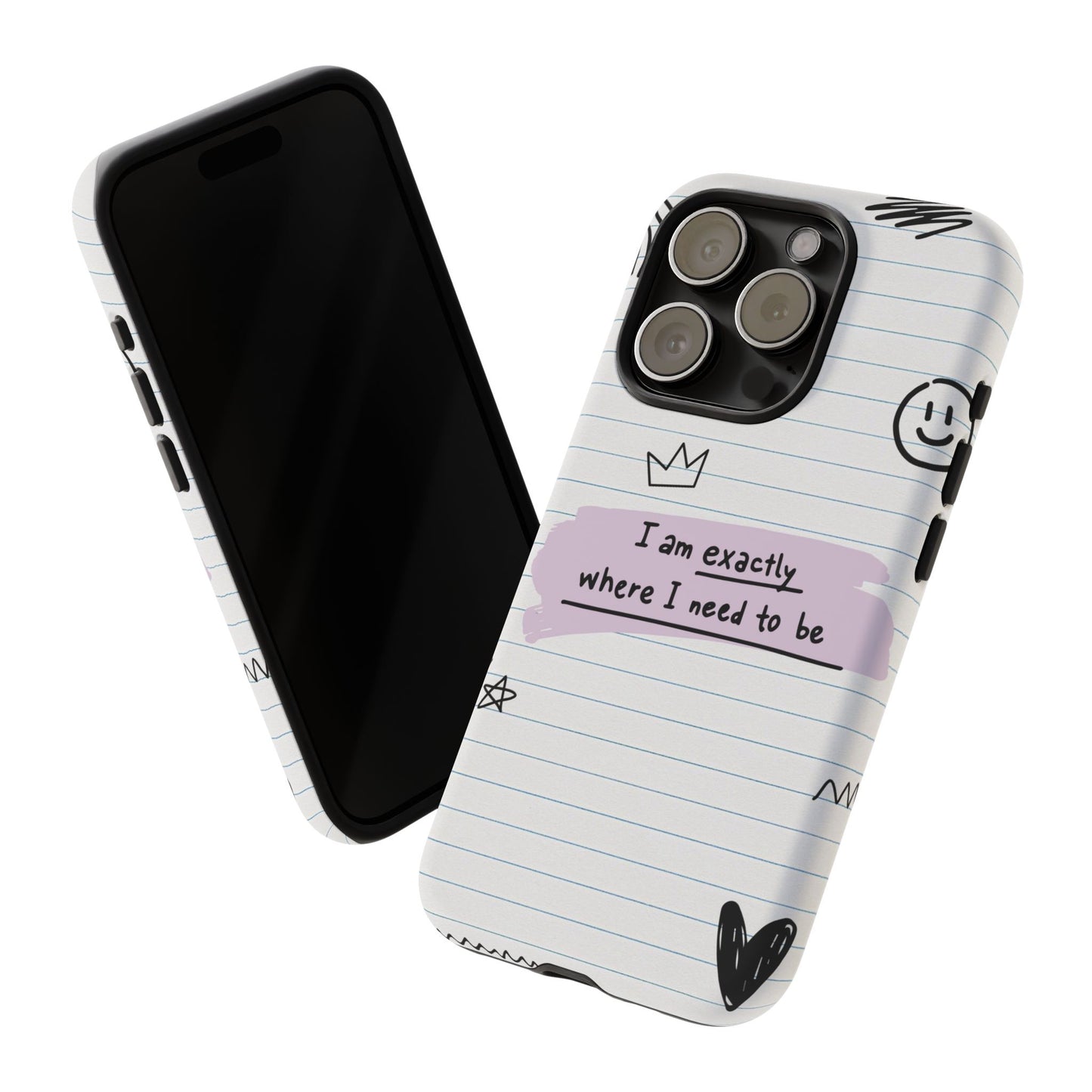 Self Affirmation Doodle Paper Phone Case