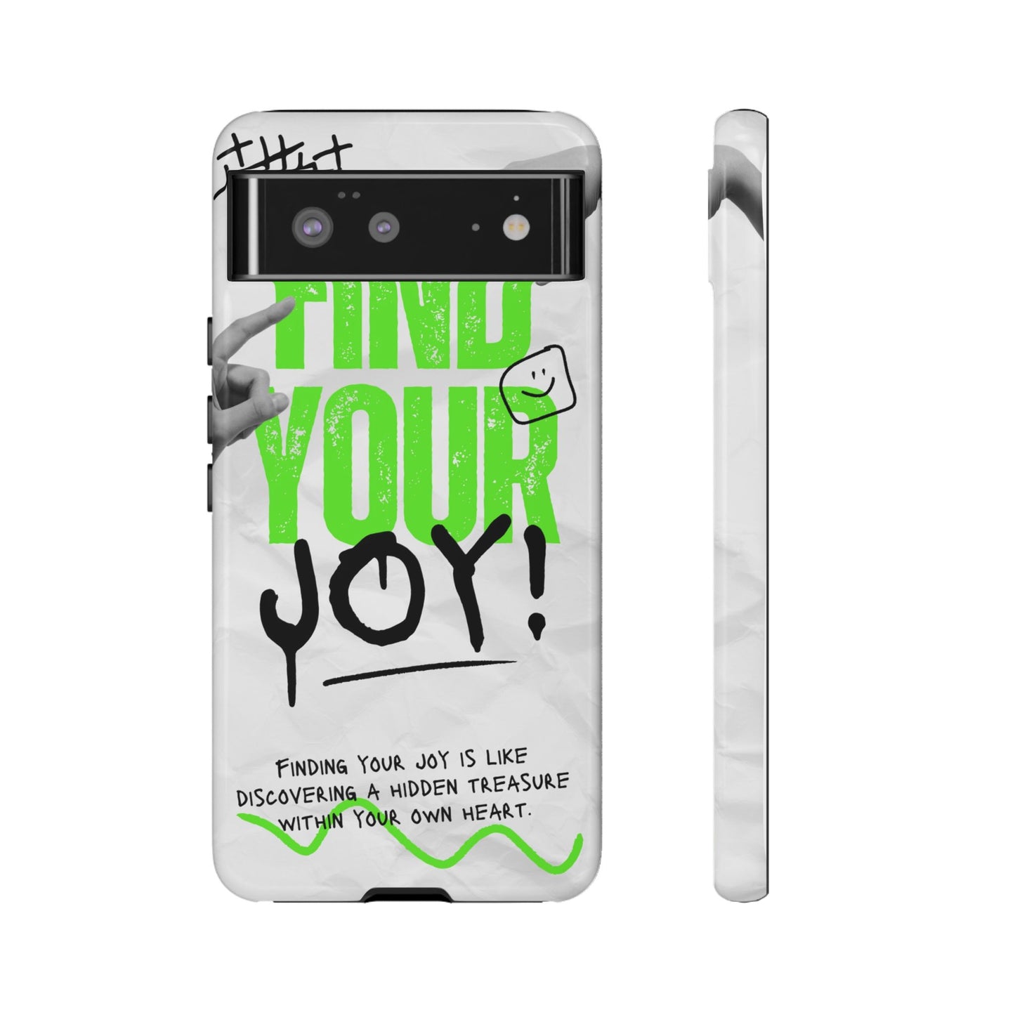 White Green Grunge Find Your Joy Phone Case
