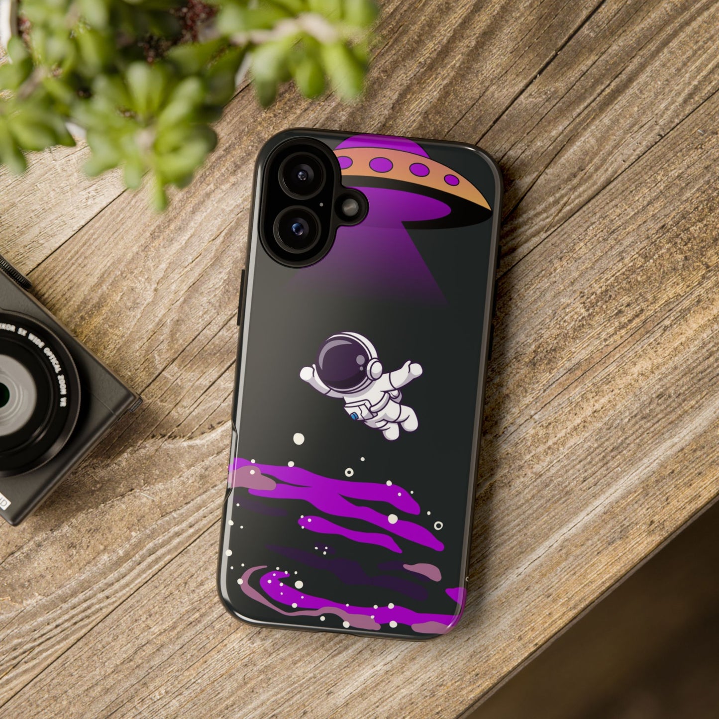 Black and Purple Minimalist Modern Space Phone Case
