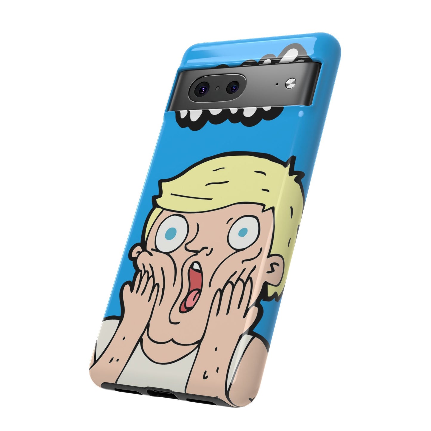 Blue Illustrated Shocked Man Phone Case
