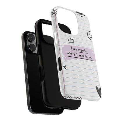 Self Affirmation Doodle Paper Phone Case