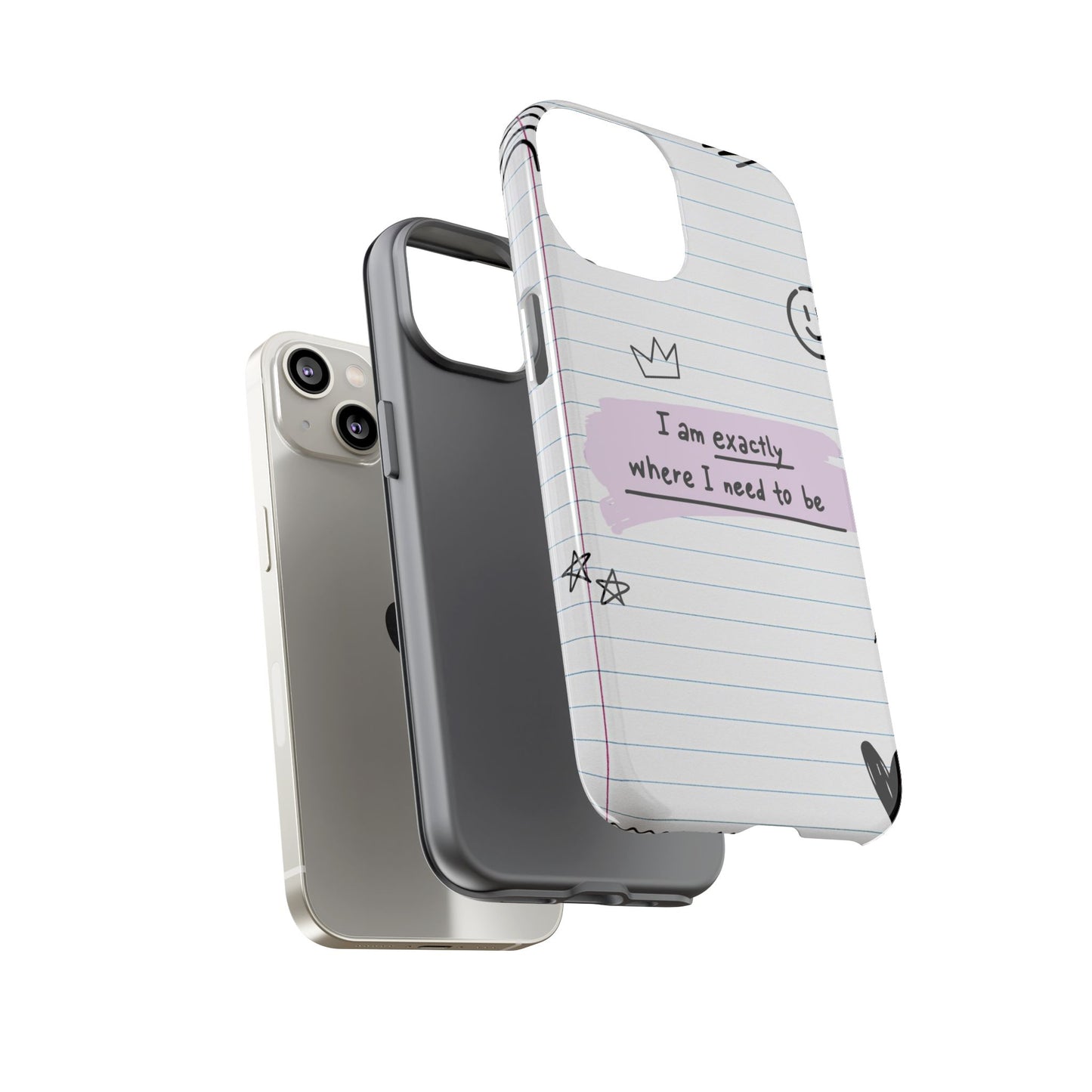 Self Affirmation Doodle Paper Phone Case