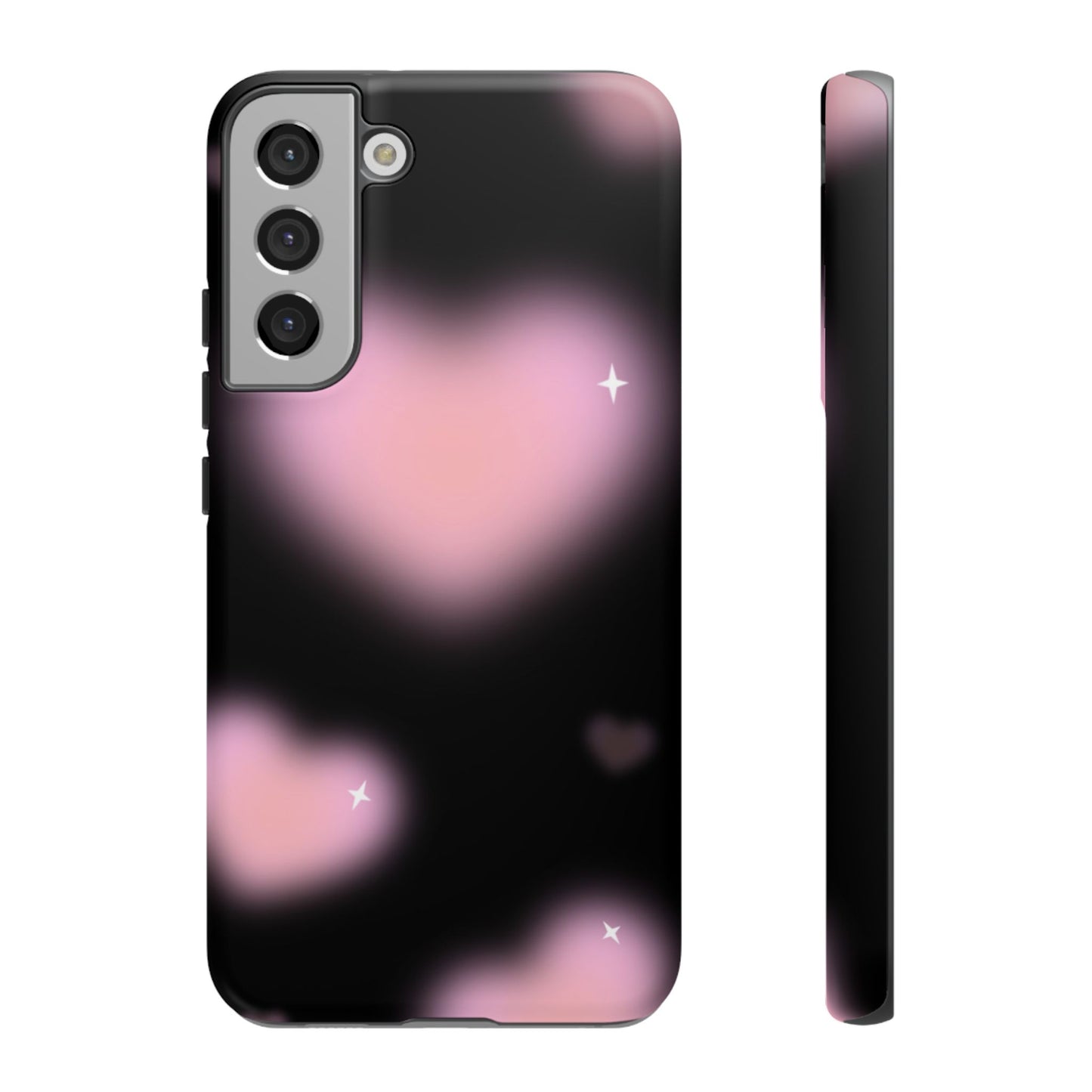Black and Pink Blurry Heart Phone Case