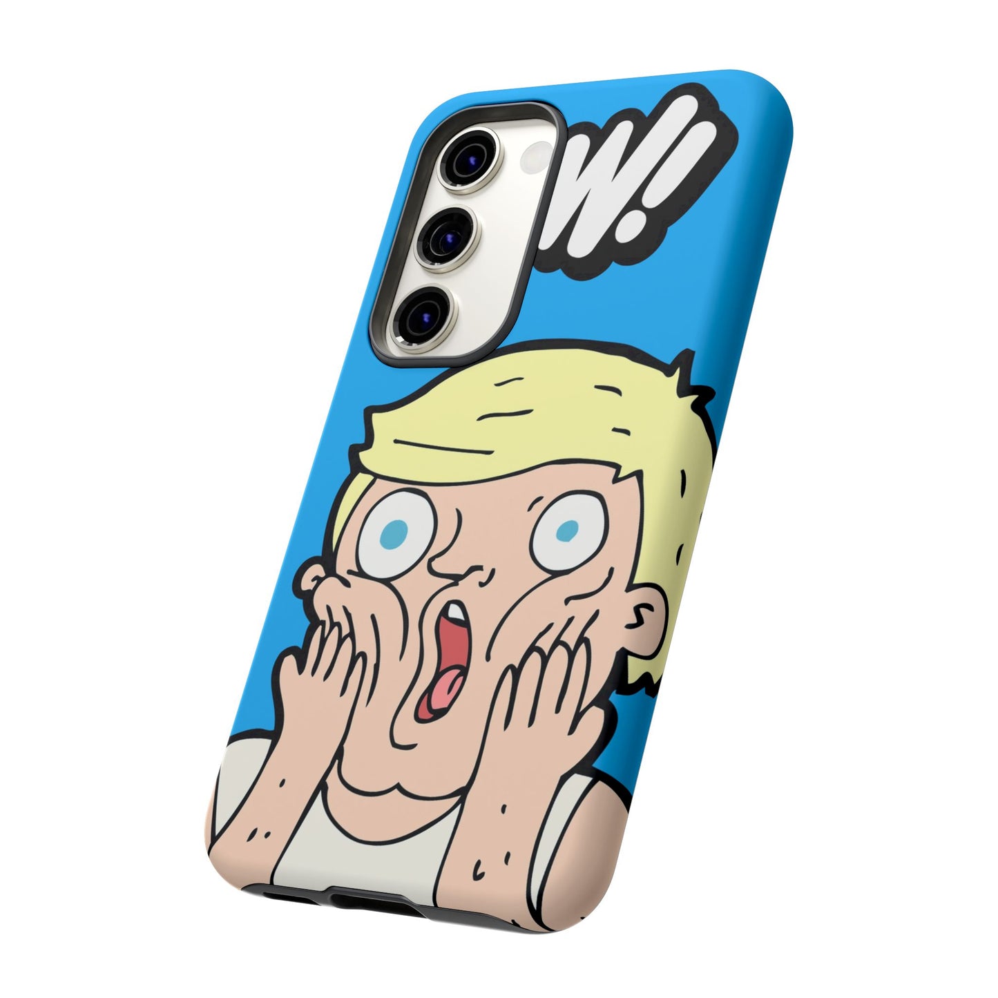 Blue Illustrated Shocked Man Phone Case