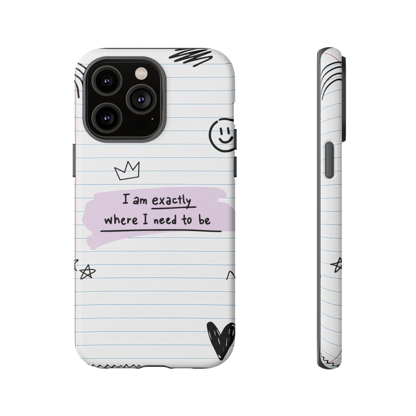 Self Affirmation Doodle Paper Phone Case