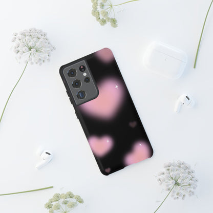 Black and Pink Blurry Heart Phone Case