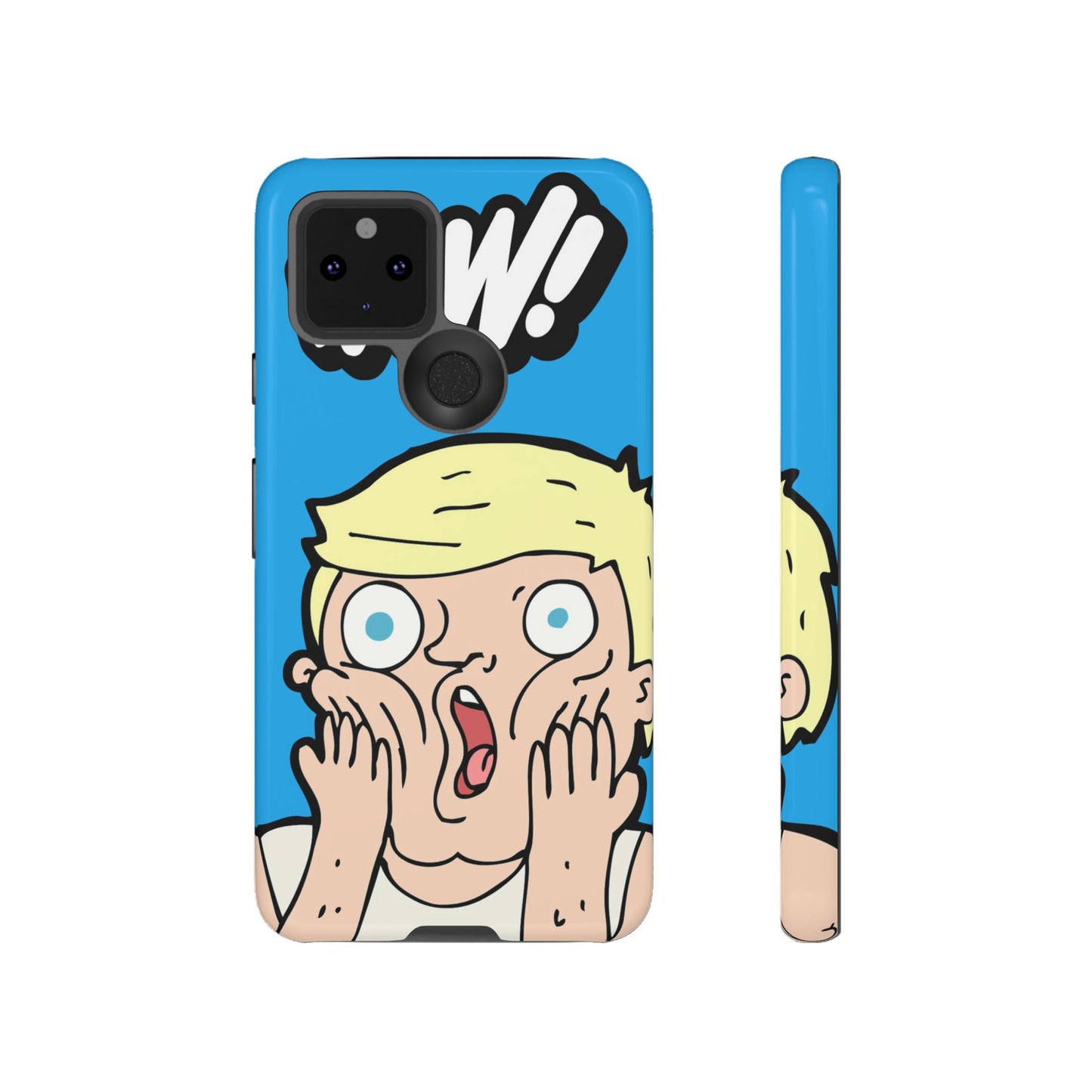 Blue Illustrated Shocked Man Phone Case