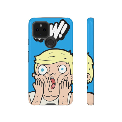 Blue Illustrated Shocked Man Phone Case