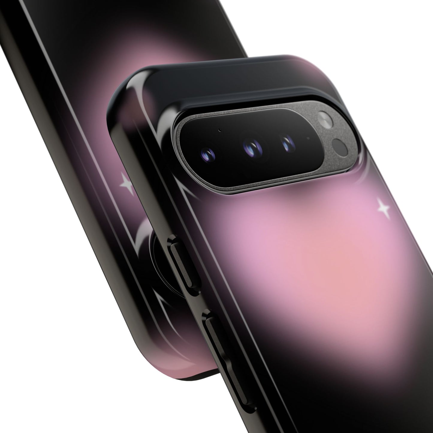 Black and Pink Blurry Heart Phone Case