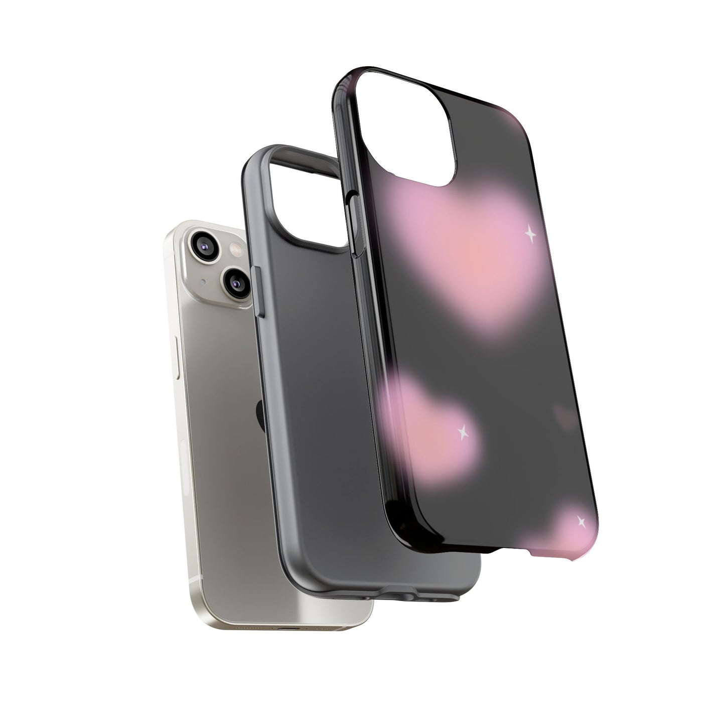 Black and Pink Blurry Heart Phone Case