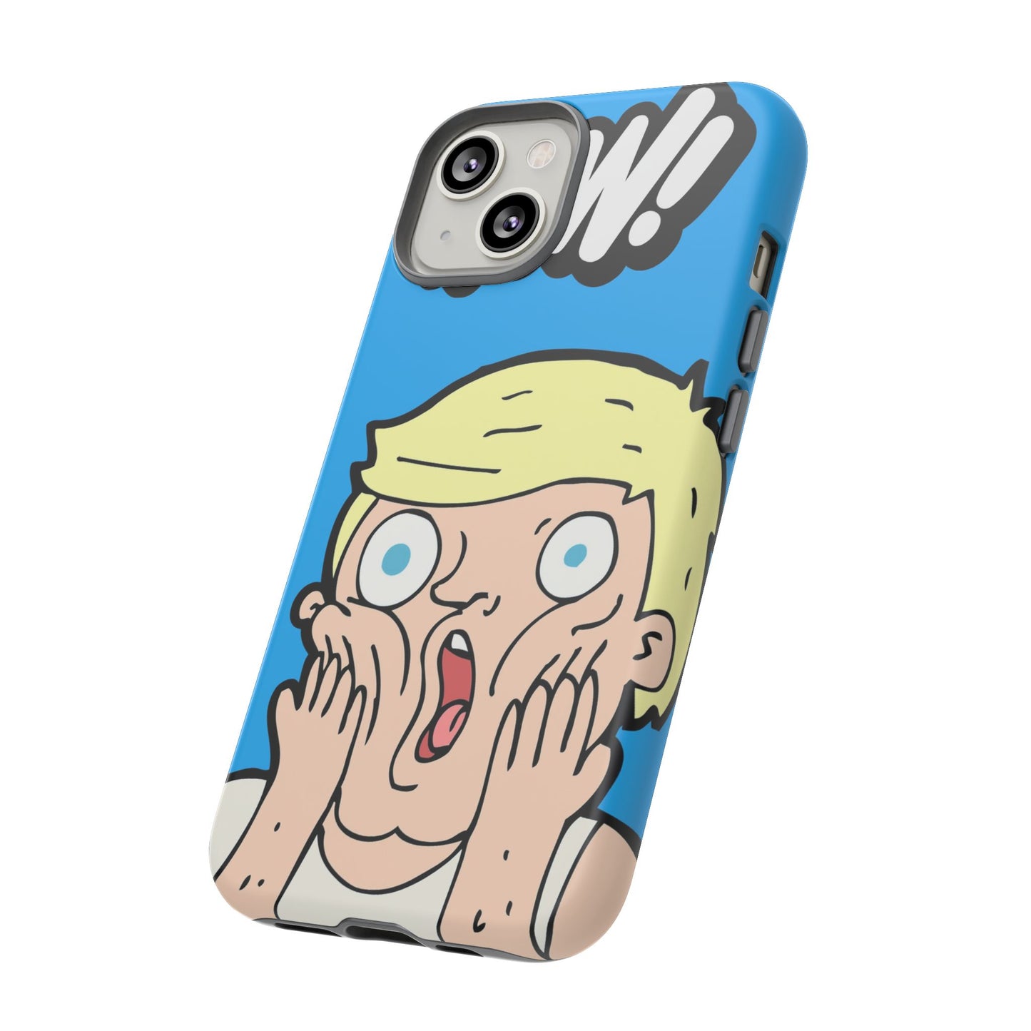 Blue Illustrated Shocked Man Phone Case