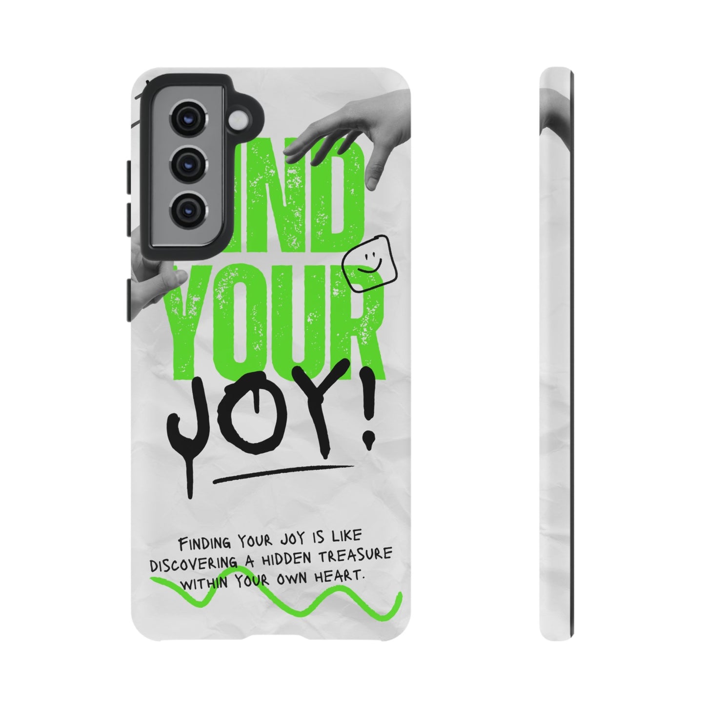 White Green Grunge Find Your Joy Phone Case