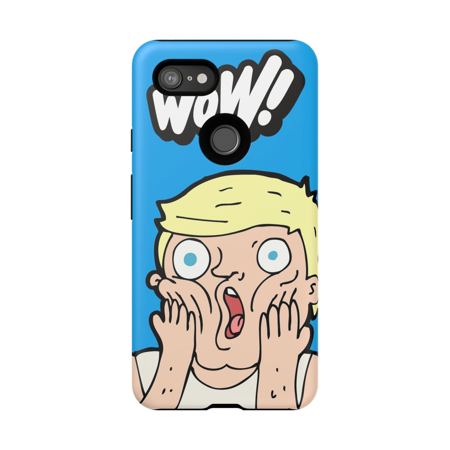 Blue Illustrated Shocked Man Phone Case