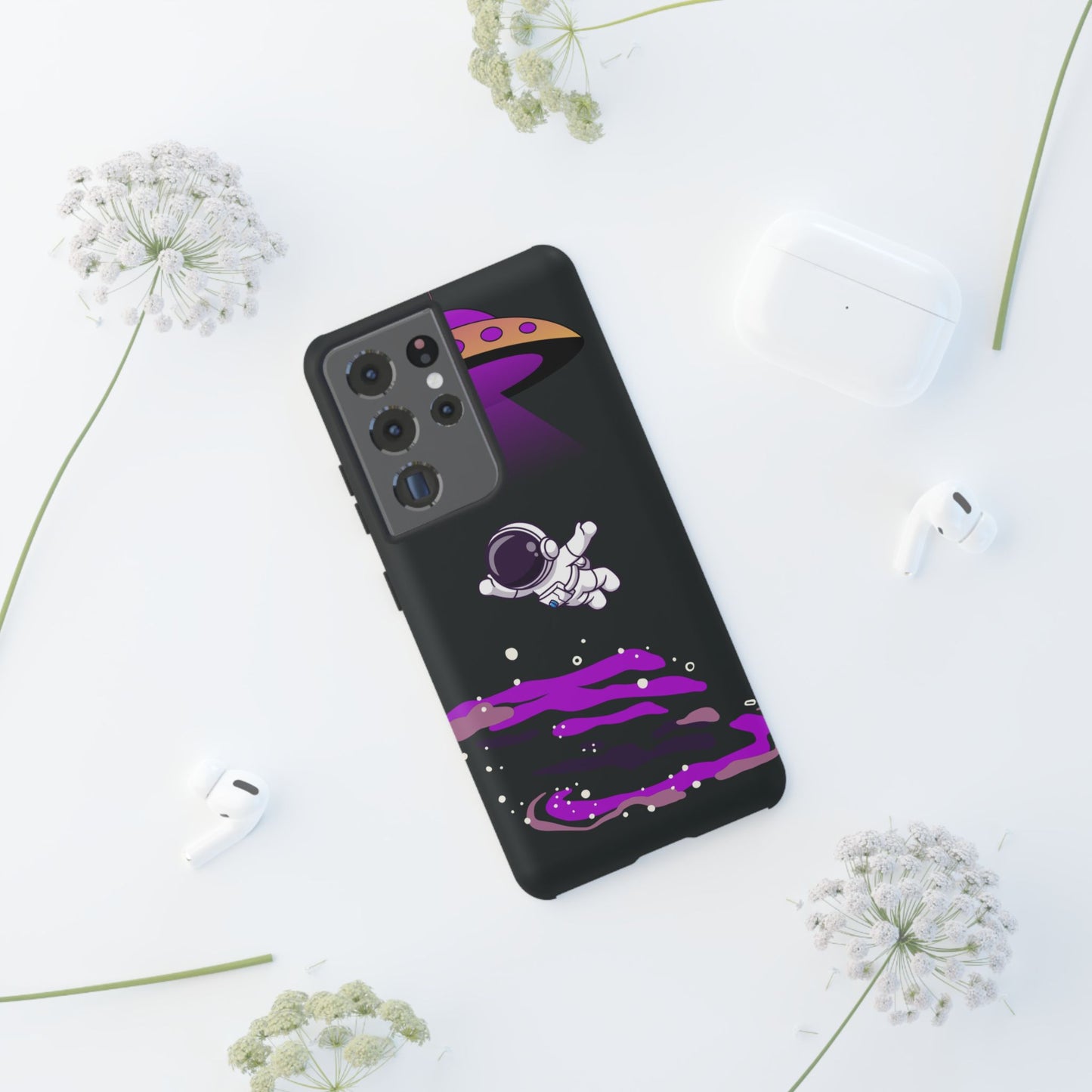 Black and Purple Minimalist Modern Space Phone Case