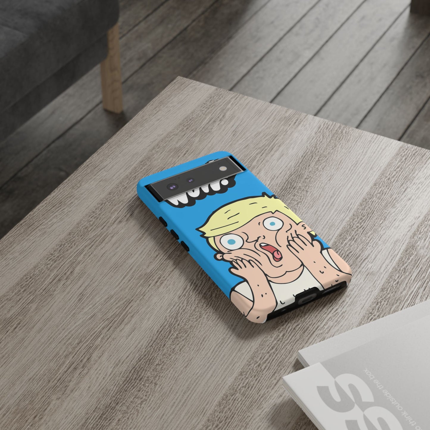 Blue Illustrated Shocked Man Phone Case