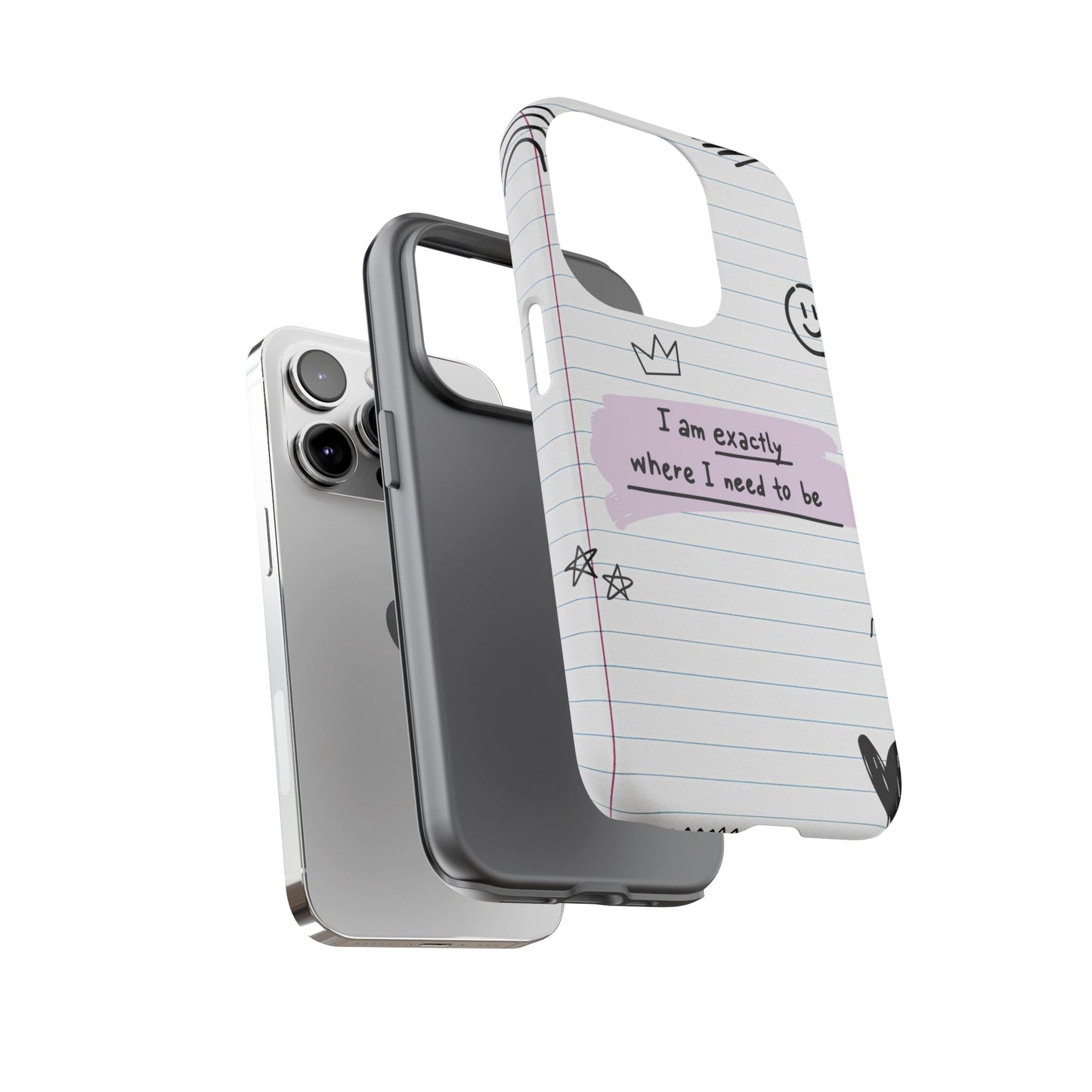 Self Affirmation Doodle Paper Phone Case