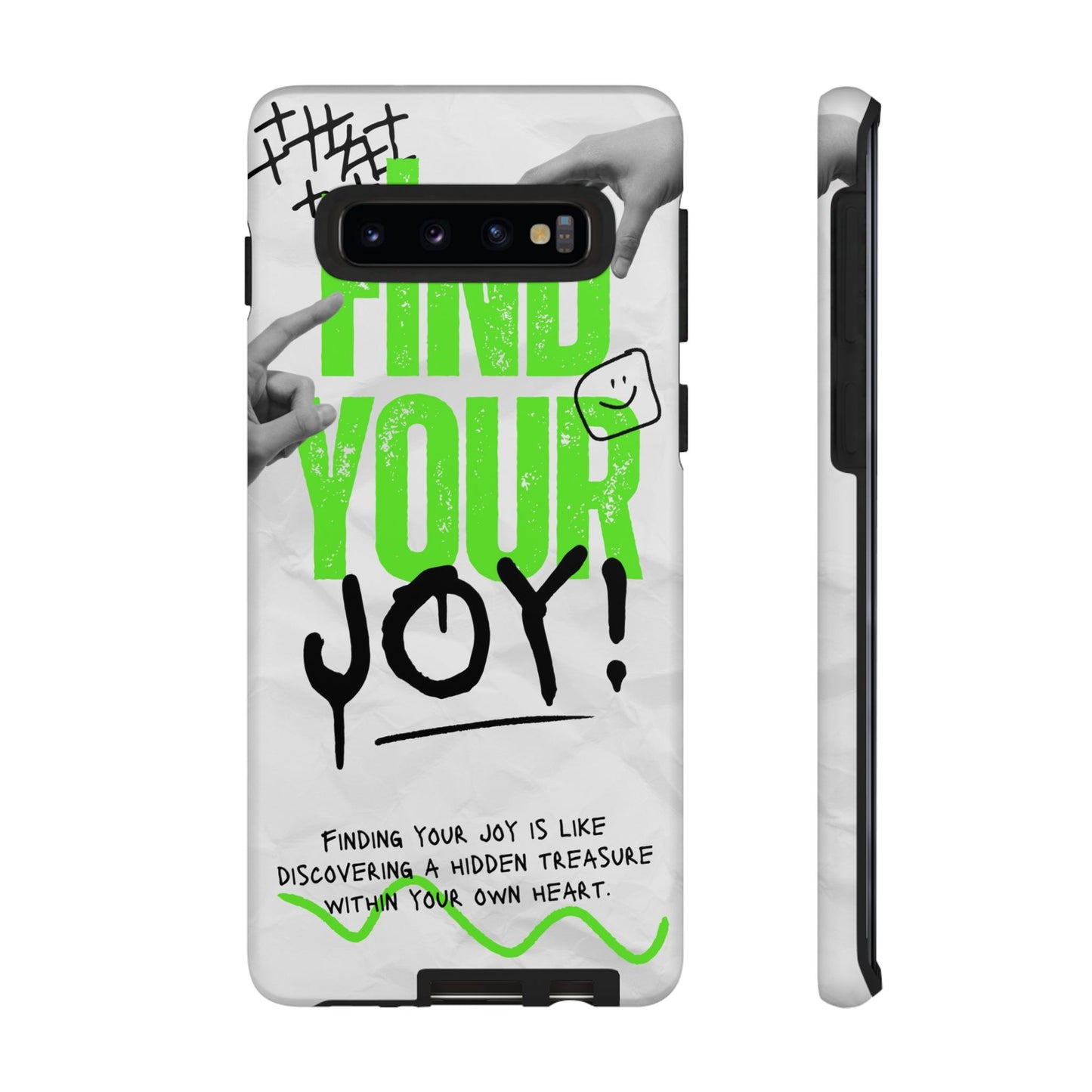 White Green Grunge Find Your Joy Phone Case