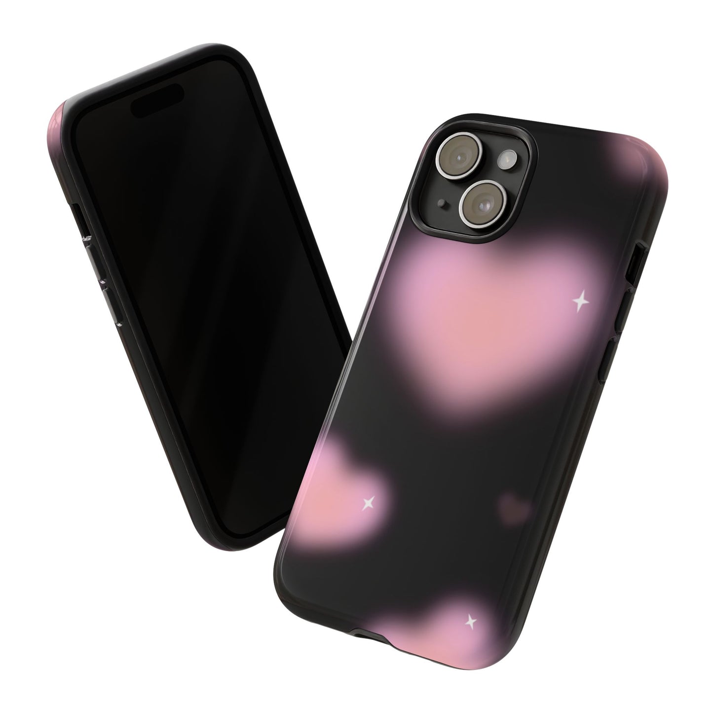 Black and Pink Blurry Heart Phone Case