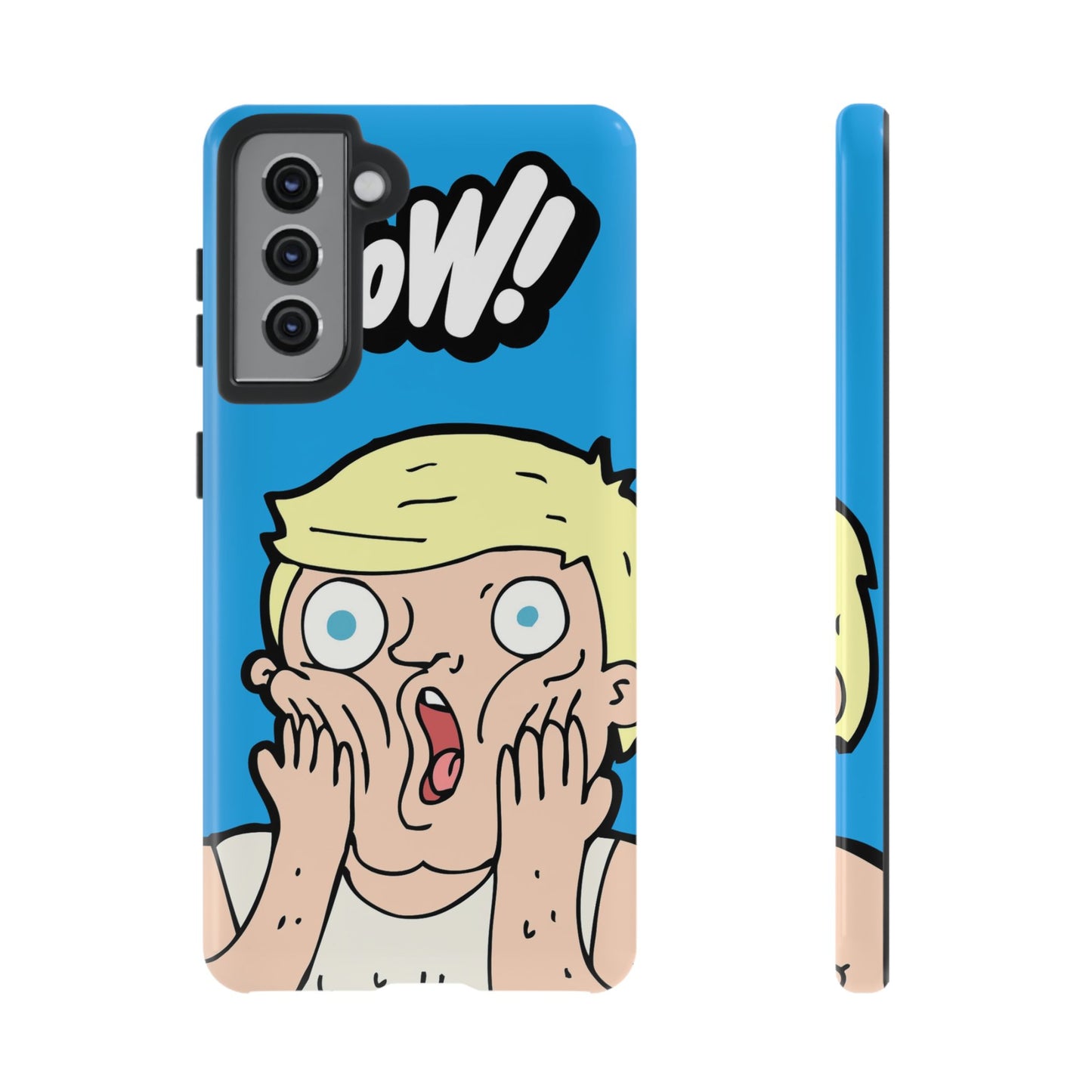 Blue Illustrated Shocked Man Phone Case