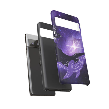 Purple Whale in Outer Space Phone Case