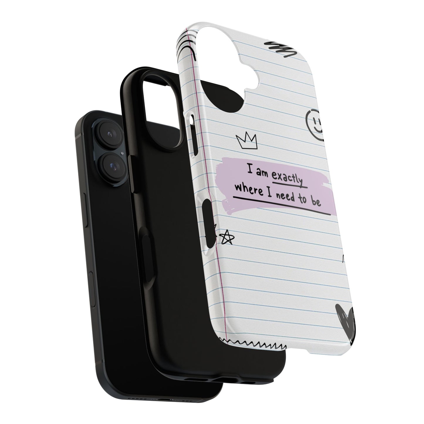 Self Affirmation Doodle Paper Phone Case