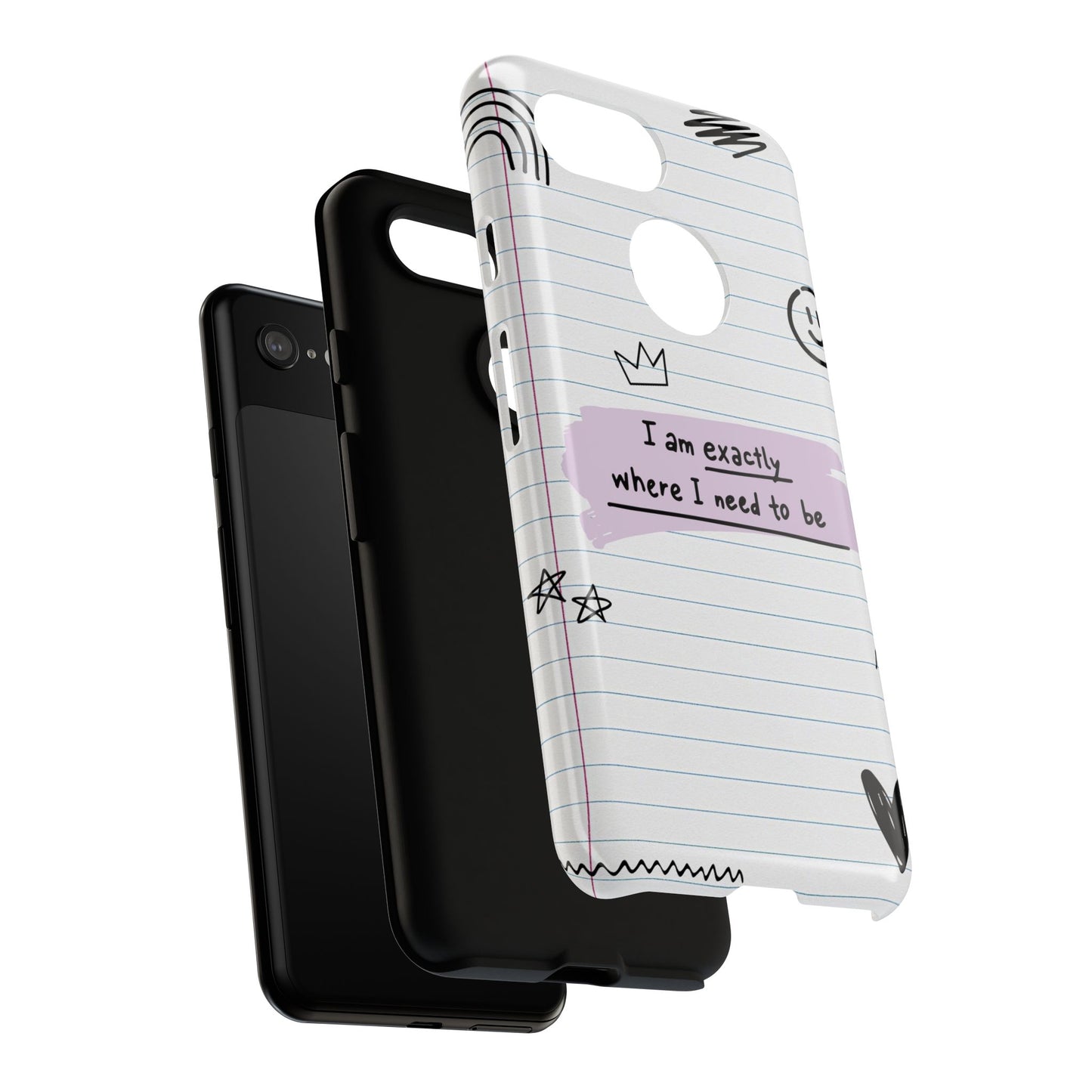Self Affirmation Doodle Paper Phone Case