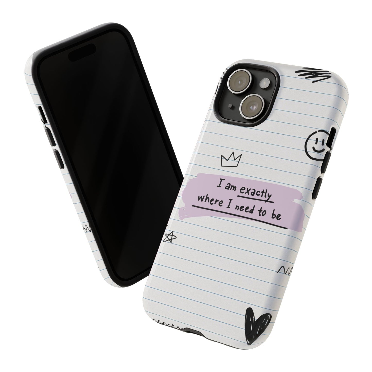 Self Affirmation Doodle Paper Phone Case