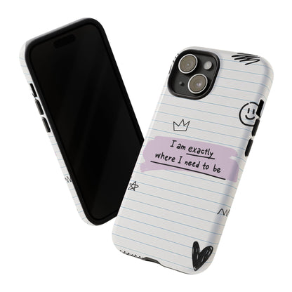 Self Affirmation Doodle Paper Phone Case