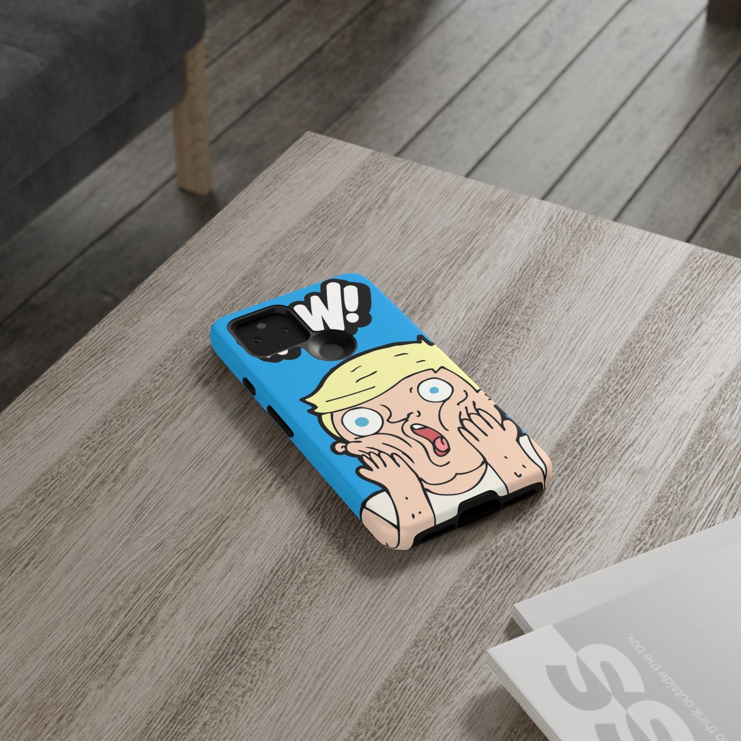 Blue Illustrated Shocked Man Phone Case
