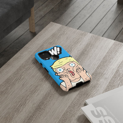 Blue Illustrated Shocked Man Phone Case