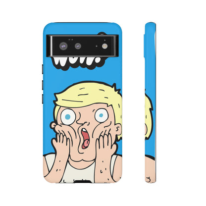 Blue Illustrated Shocked Man Phone Case