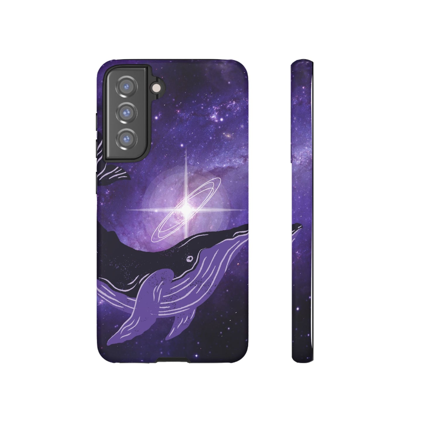 Purple Whale in Outer Space Phone Case