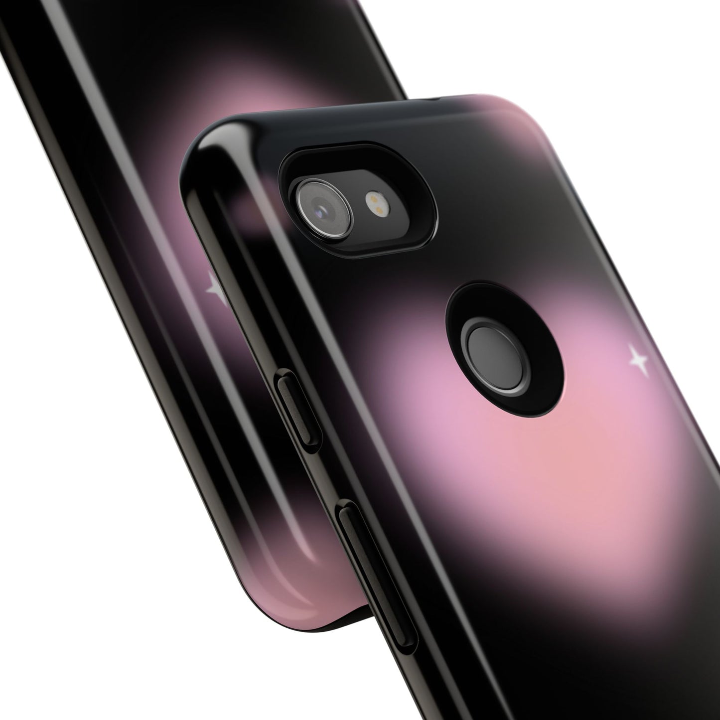 Black and Pink Blurry Heart Phone Case
