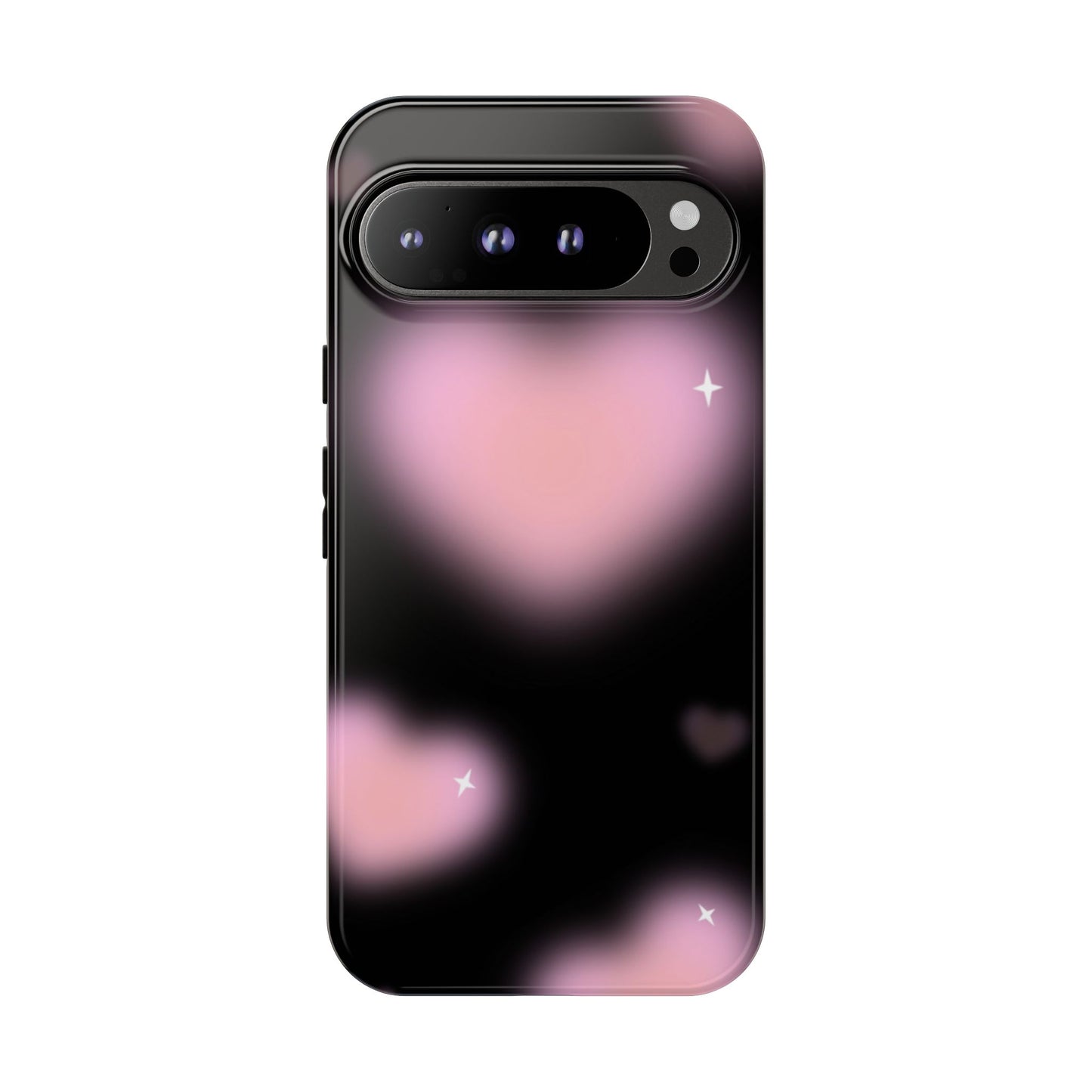 Black and Pink Blurry Heart Phone Case