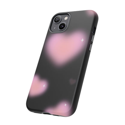 Black and Pink Blurry Heart Phone Case