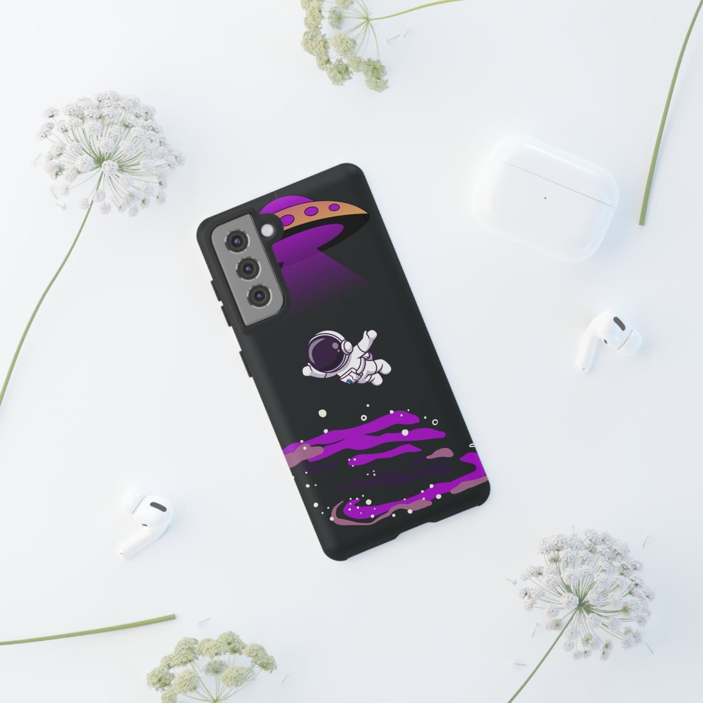 Black and Purple Minimalist Modern Space Phone Case