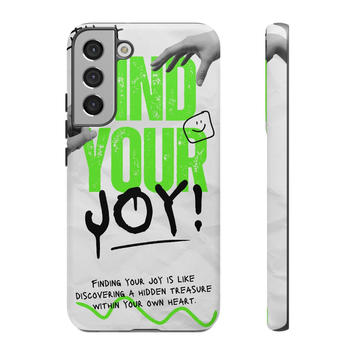 White Green Grunge Find Your Joy Phone Case