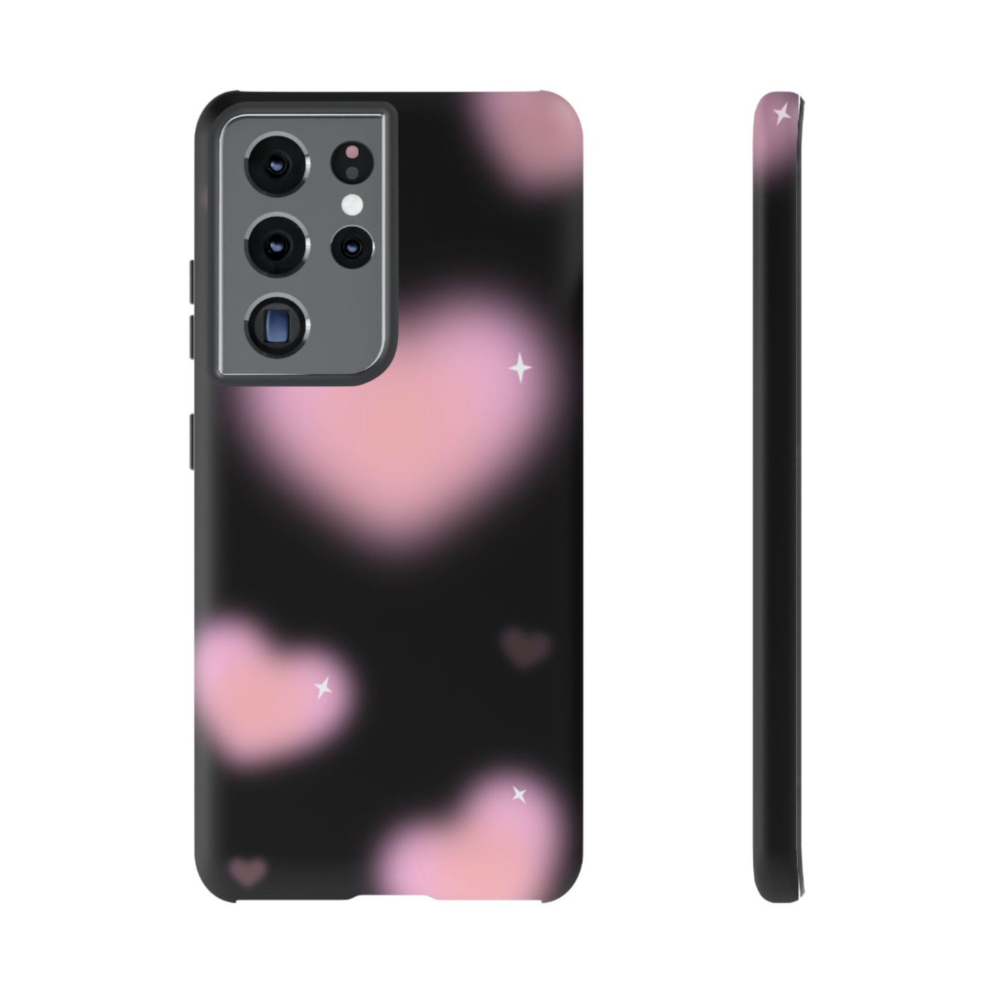 Black and Pink Blurry Heart Phone Case
