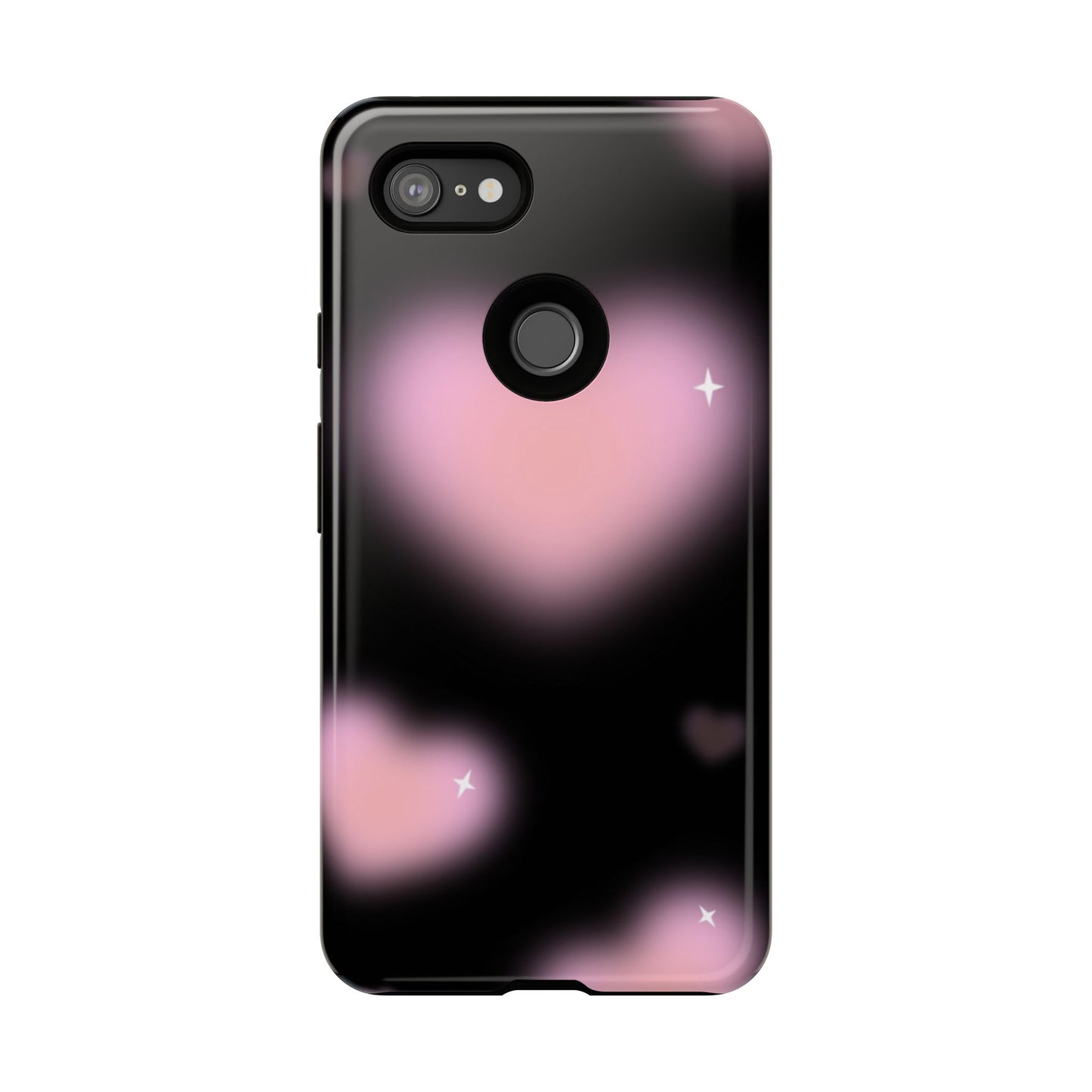 Black and Pink Blurry Heart Phone Case
