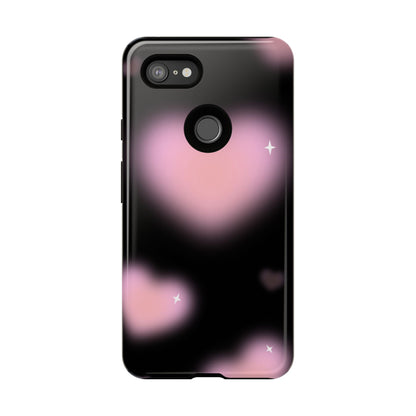 Black and Pink Blurry Heart Phone Case