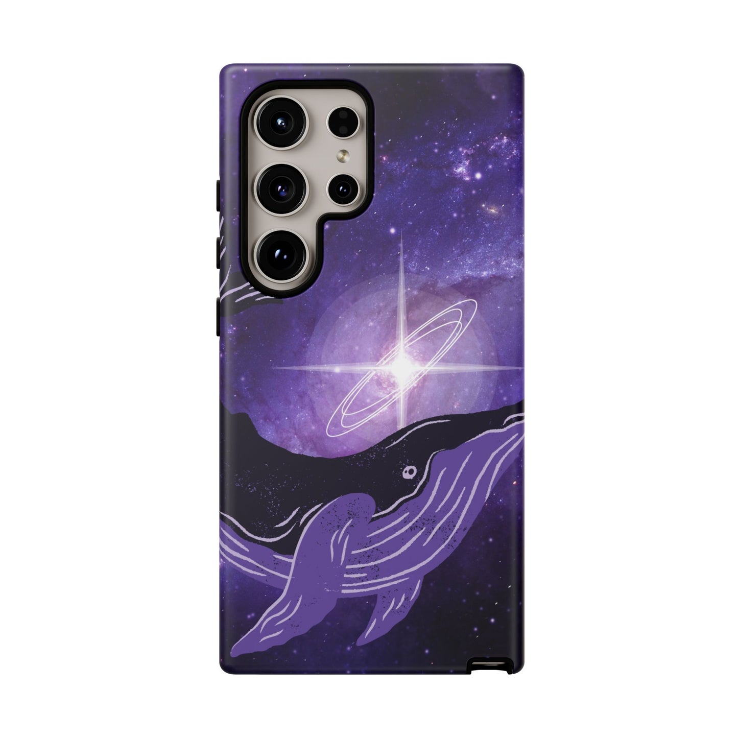 Purple Whale in Outer Space Phone Case