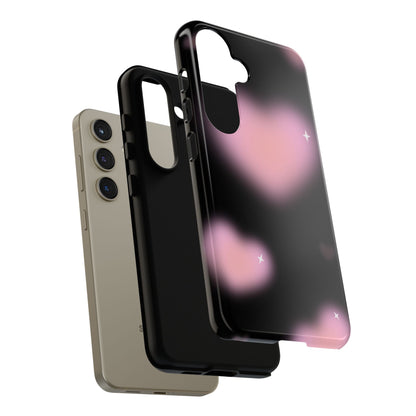 Black and Pink Blurry Heart Phone Case